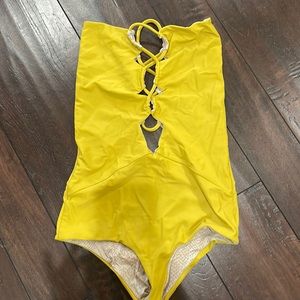 Acacia swimwear one piece cut out yellow swimsuit